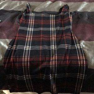 Black and red plaid dress